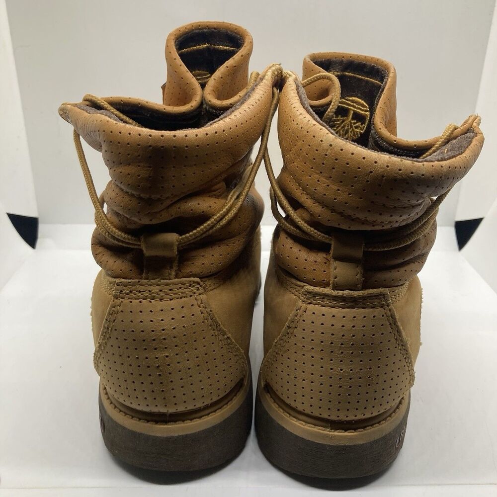 Timberland Boots Mens 7.5 Premium Roll Top Wheat Brown Winter - Picture 4 of 9